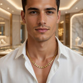 14K Yellow Gold Solid Figaro Chain for Men – 4.9mm, 22"–28" Lengths