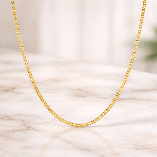 14K Gold 18-Inch Franco Link Chain Necklace – 1.7–1.8mm Width
