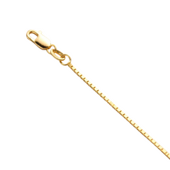 14K Yellow Gold 1.1mm Mirror Box Chain – 18-Inch Sleek & Polished Style