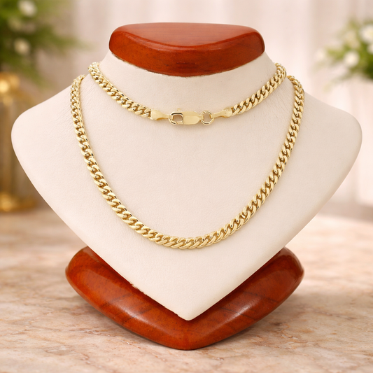 14K Yellow Gold 3.3mm Miami Cuban Chain Necklace (20"–28")