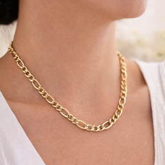 10K Yellow Gold Men’s Semi-Solid Figaro Link Chain