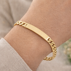 10K Yellow Gold 7mm Cuban Link ID Bracelet – Available in Multiple Lengths