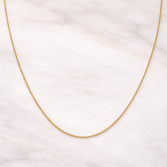 14K Solid Gold 1mm D/C Open Franco Link Chain – Sleek & Durable