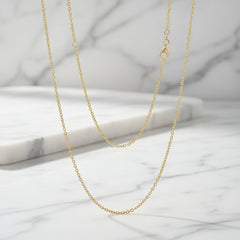 14K Yellow Gold Adjustable Rolo Chain Necklace (20", 1.35mm)