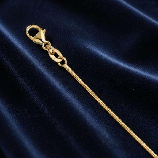 Solid 14K Yellow Gold Boa Snake Chain – 1.2mm, 16–24 Inch Length Options