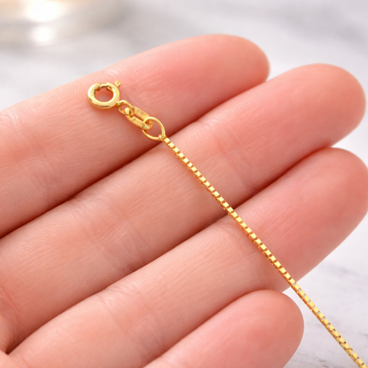 14K Yellow Gold 0.7mm Octava Chain  16-30 Inch Length