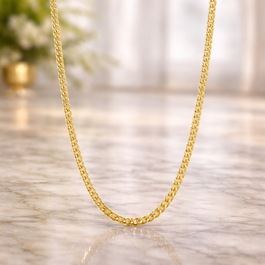 18" Nonna Link Chain Collar Necklace (2.9–10mm) in Solid 14K Gold