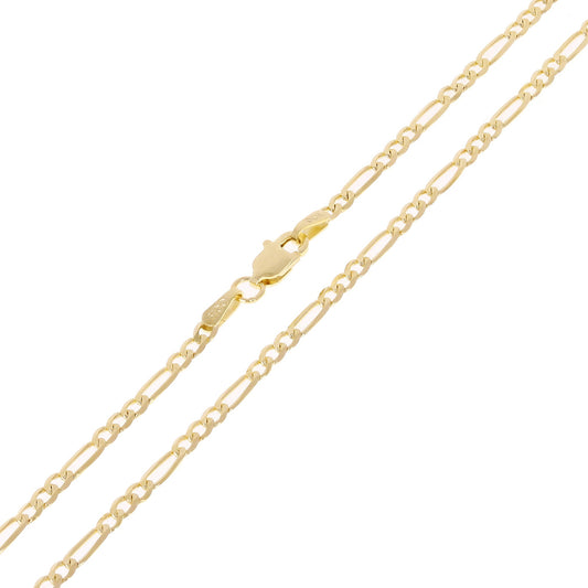 Classic 14K Yellow Gold Figaro Link Chain Necklace (3mm) – Various Length Options
