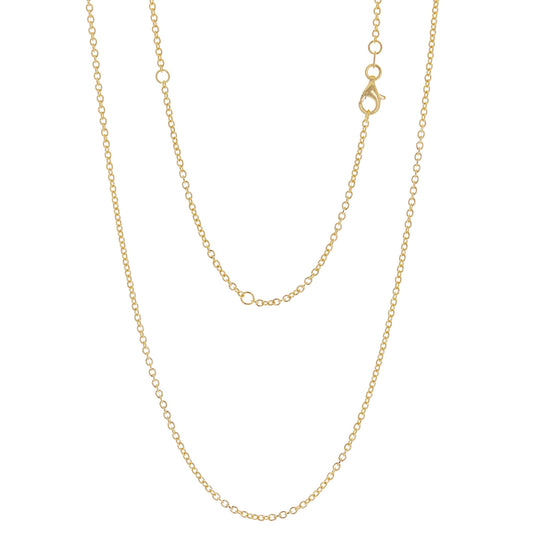 14K Yellow Gold Adjustable Rolo Chain Necklace (20", 1.35mm)