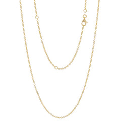 14K Yellow Gold Adjustable Rolo Chain Necklace (20", 1.35mm)