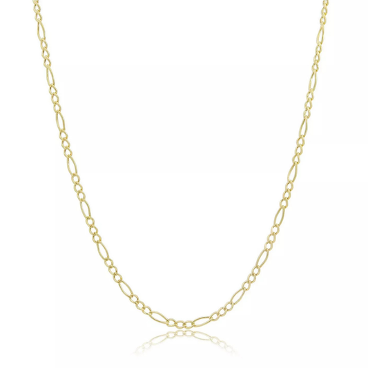 14K Yellow Gold Figaro Link Chain Necklace 18" (2mm)