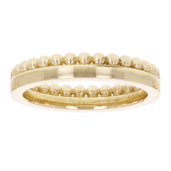 14K Solid Yellow Gold Plain Beaded Band Ring – Stackable, Size 8 (4.1mm, 5.5 Grams)