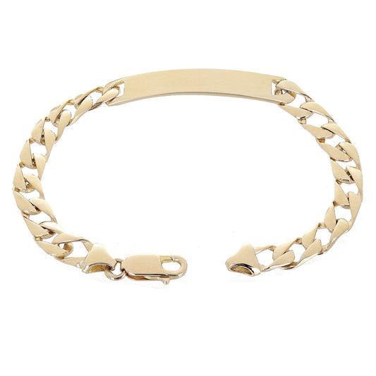 10K Yellow Gold 7mm Cuban Link ID Bracelet – Available in Multiple Lengths