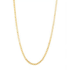 Solid 10K Yellow Gold 22" Polished Curb Link Chain Necklace