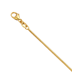 Solid 14K Yellow Gold Boa Snake Chain – 1.2mm, 16–24 Inch Length Options