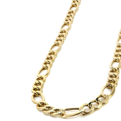 10K Yellow Gold Men’s Semi-Solid Figaro Link Chain