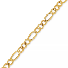 10K Gold Lightweight Men’s Figaro Link Chain Necklace (7.2mm)