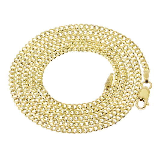 Classic 14K Yellow Gold Miami Cuban Link Chain – 2mm, 20"–28" Lengths
