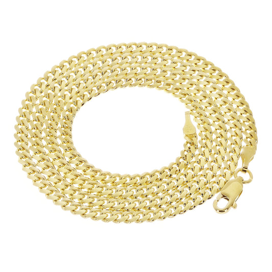 14K Yellow Gold 3.3mm Miami Cuban Chain Necklace (20"–28")