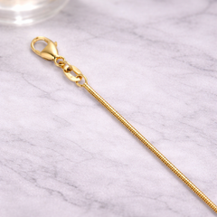 Solid 14K Yellow Gold Boa Snake Chain – 1.2mm, 16–24 Inch Length Options