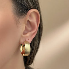 14K Yellow Gold Hollow Rounded Tube Earrings – Sand Finish, 1" Drop (9.7mm), 5.2g