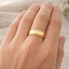 14K Yellow Gold Braided Twisted Rope Wedding Band Ring – 6.4mm, Size 8, 9.1g