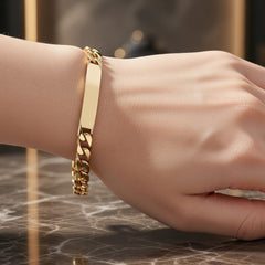10K Yellow Gold 7mm Cuban Link ID Bracelet – Available in Multiple Lengths