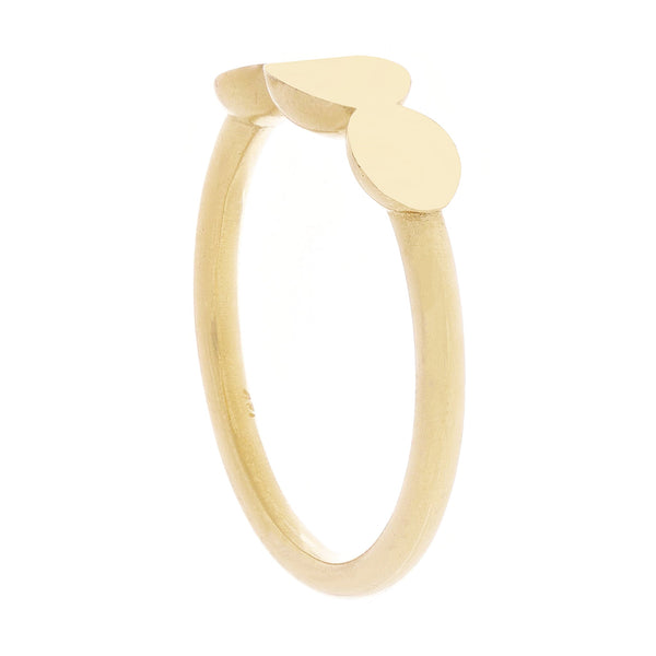 14K Yellow Gold Triple Oval Horizontal Stack Ring – 5.4mm Width, Size 6.5, 2.8 Grams