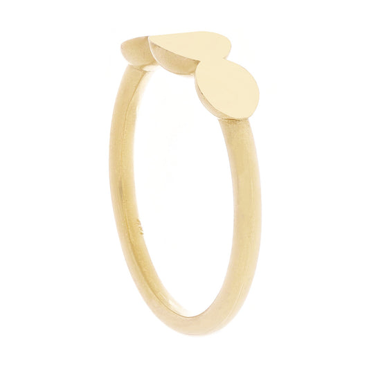 14K Yellow Gold Triple Oval Horizontal Stack Ring – 5.4mm Width, Size 6.5, 2.8 Grams