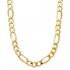 10K Gold Lightweight Men’s Figaro Link Chain Necklace (7.2mm)