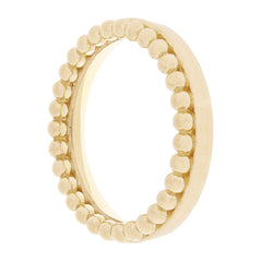 14K Solid Yellow Gold Plain Beaded Band Ring – Stackable, Size 8 (4.1mm, 5.5 Grams)