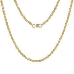 14K Yellow Gold Solid Diamond-Cut Rope Chain Necklace – 2.5mm (16"–30")