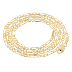 Classic 14K Yellow Gold Figaro Link Chain Necklace (3mm) – Various Length Options
