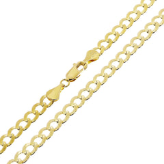 14K Solid Yellow Gold Curb Link Chain – 5.5mm, 20"–28" Length Options