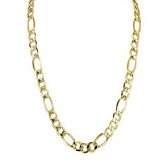 10K Yellow Gold Men’s Semi-Solid Figaro Link Chain
