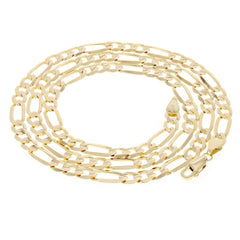 14K Yellow Gold Figaro Chain Necklace – 2.3mm Classic Link, Available in Multiple Lengths