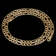14K Yellow Gold Solid Figaro Chain for Men – 4.9mm, 22"–28" Lengths