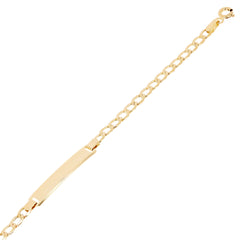 14K Yellow Gold Cuban Baby ID Bracelet, Engravable – 5mm 6.5", 2.1g