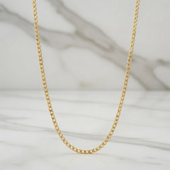 Solid 10K Yellow Gold 22" Polished Curb Link Chain Necklace
