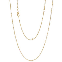 14K Yellow Gold Adjustable Rolo Chain Necklace (20", 1.35mm)
