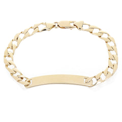 10K Yellow Gold 7mm Cuban Link ID Bracelet – Available in Multiple Lengths