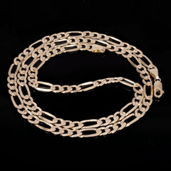 14K Yellow Gold Figaro Chain Necklace – 2.3mm Classic Link, Available in Multiple Lengths