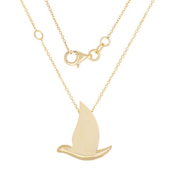 14K Two-Tone Gold Holy Spirit Dove Pendant Necklace – 18 Inch, 3.1 Grams