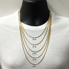Solid 14K Yellow Gold 3mm Miami Cuban Link Chain Necklace – 16"–28"