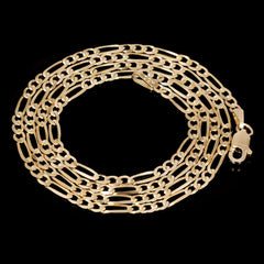 Classic 14K Yellow Gold Figaro Link Chain Necklace (3mm) – Various Length Options