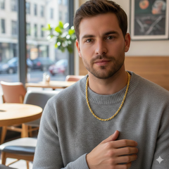 10K Yellow Gold Men’s Semi-Solid Figaro Link Chain