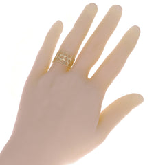 14K Yellow Gold Honeycomb Design Ring – Stackable, 11.8mm Wide, Size 6.5, 2.3 Grams