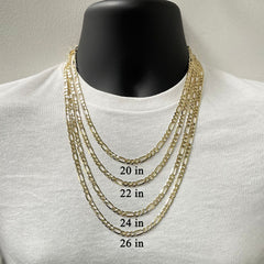 14K Yellow Gold Men’s Figaro Chain Necklace 5.3mm (20", 22", 24", 26")