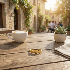 14K Yellow Gold Triple Oval Horizontal Stack Ring – 5.4mm Width, Size 6.5, 2.8 Grams